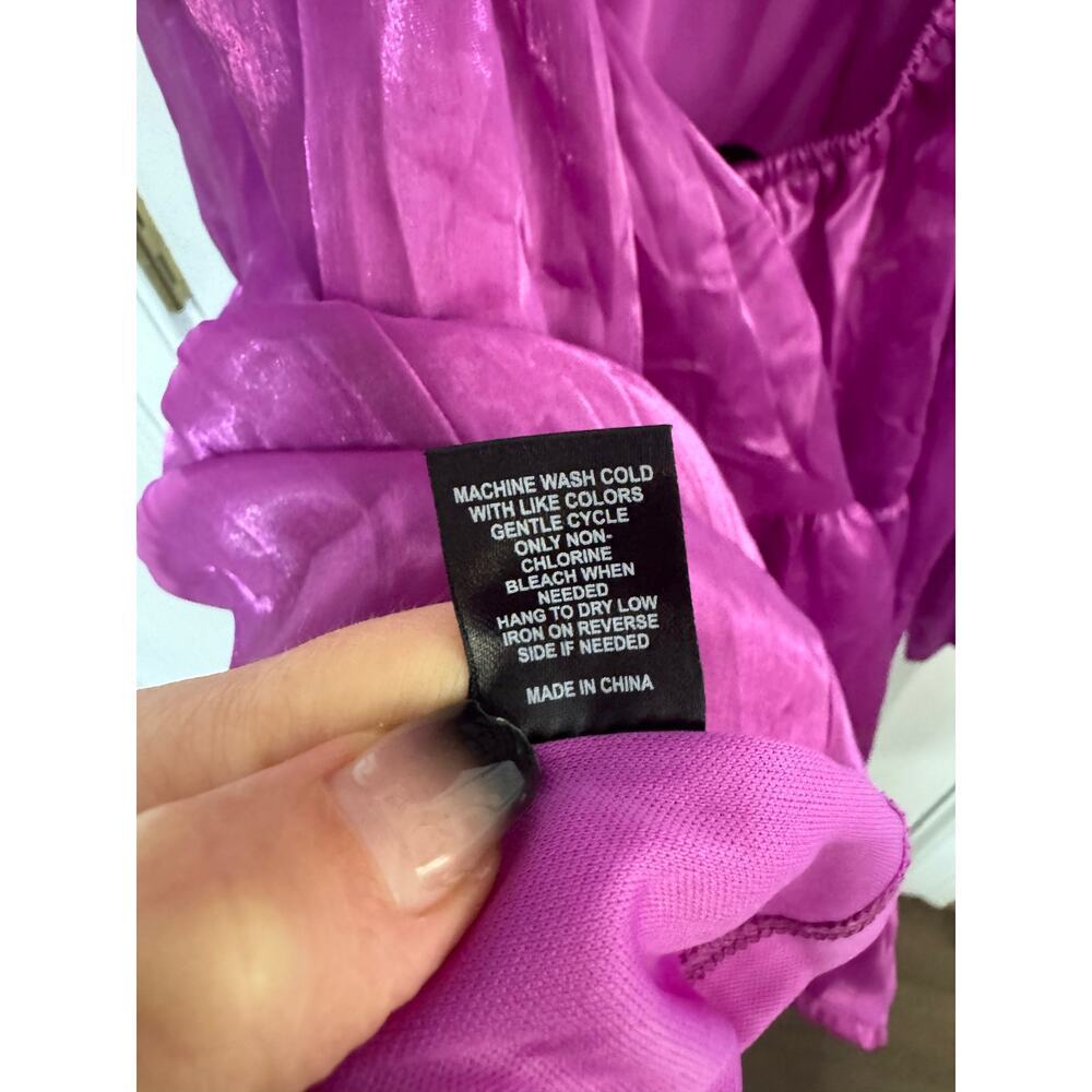 Crystal sky purple shiny cocktail dress size large - Picture 14 of 14